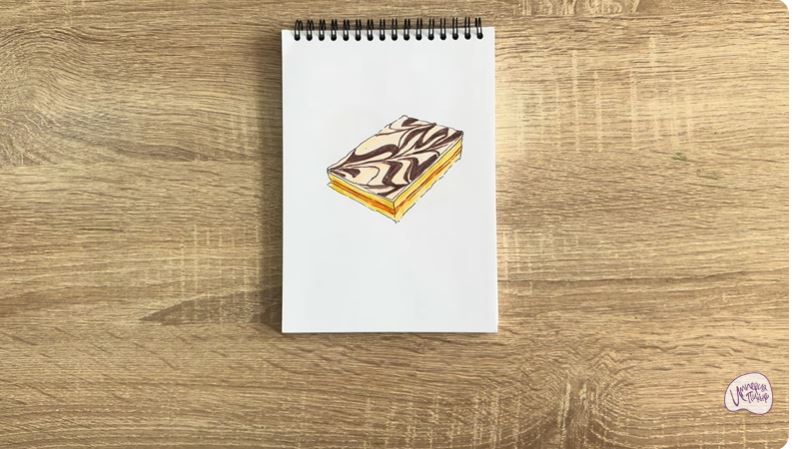 Рисуем Пирожное "Александровская полоска" Рисуем Пирожное "Александровская полоска"