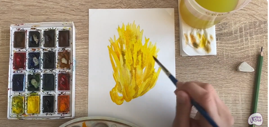 Рисуем Рогатик жёлтый