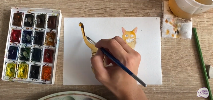 Рисуем Бенгальская кошка