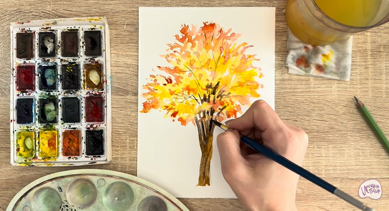 Рисуем Багрянник японский