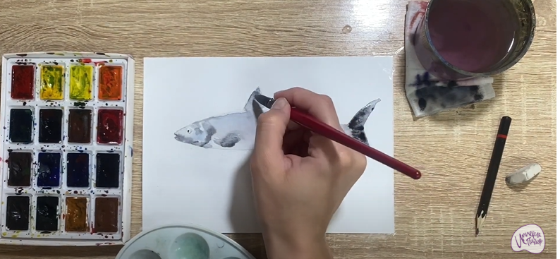 Рисуем Байкальский омуль
