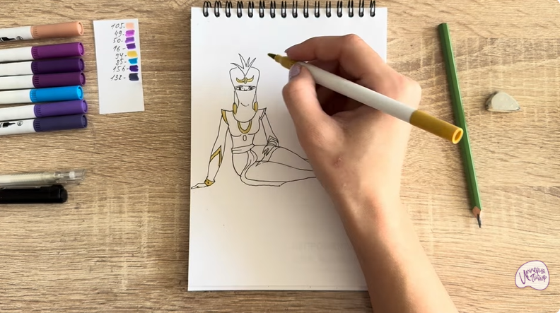 Рисуем Шамаханская Царица из "Три богатыря"