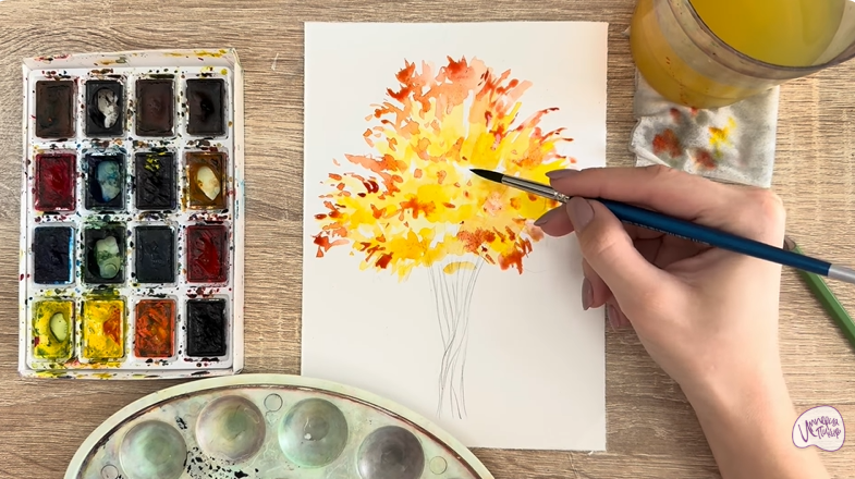 Рисуем Багрянник японский