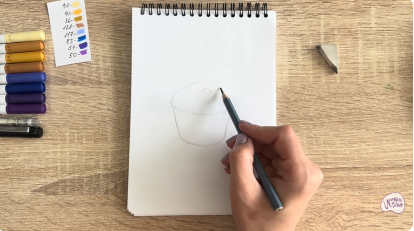 Рисуем Кекс с черникой