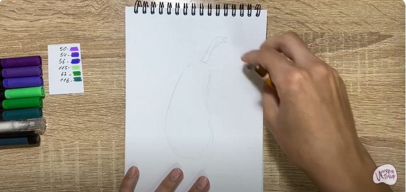 Рисуем Мультяшный баклажан