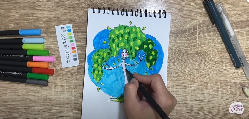 Рисуем Берёза из сказки