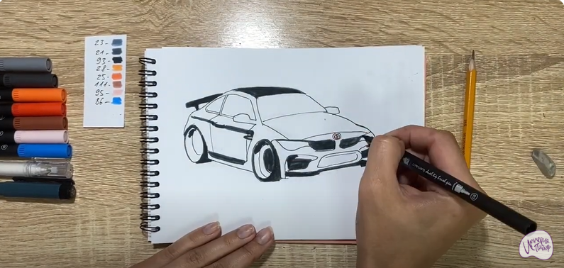 Рисуем Машина марки "БМВ"