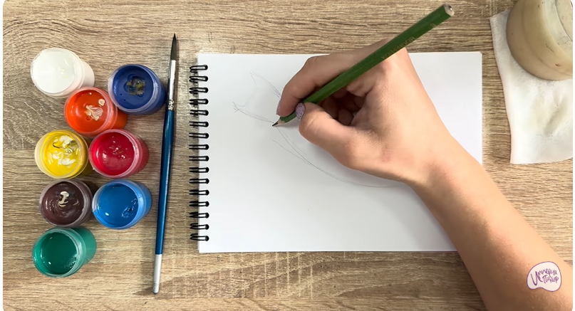 Рисуем Рыба-попугай