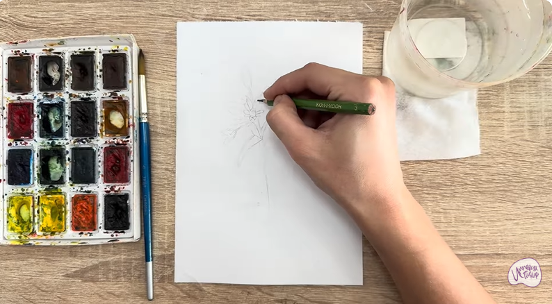 Рисуем Ясколка длинноволосая