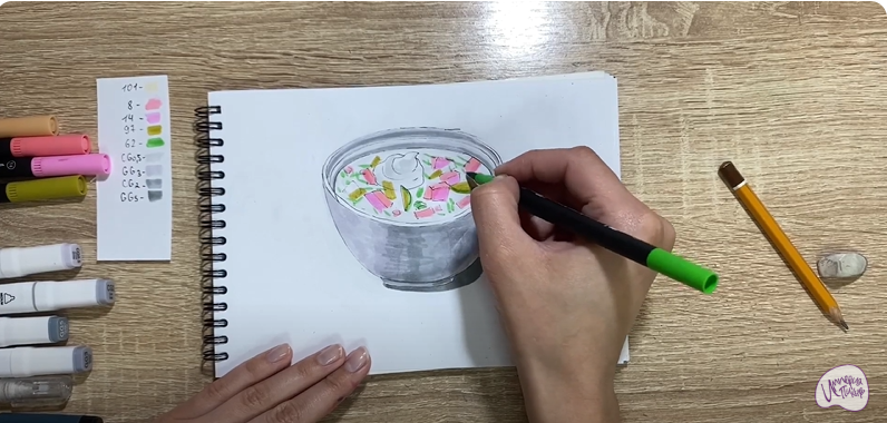 Рисуем Окрошка
