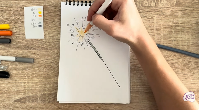 Рисуем Бенгальский огонь