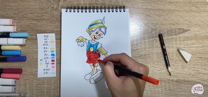 Рисуем Пиноккио