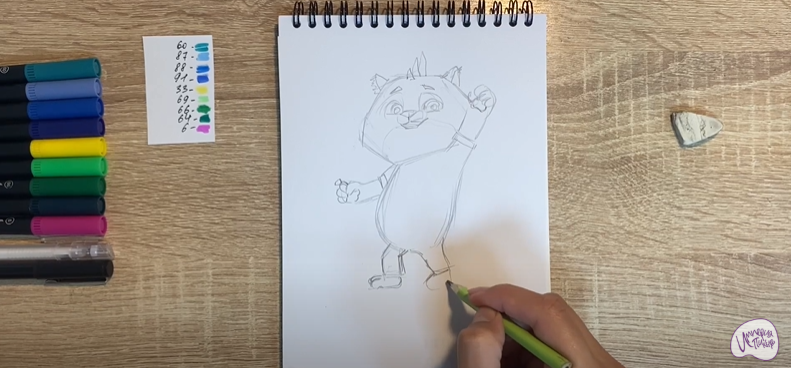 Рисуем Вася из "Супер Мяу"