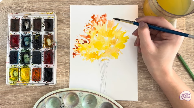 Рисуем Багрянник японский