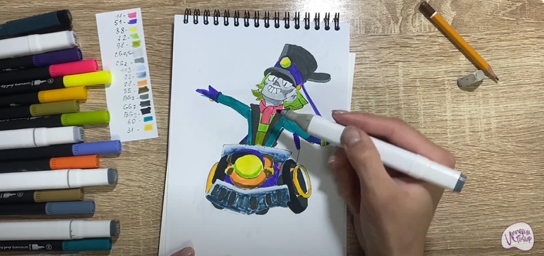 Рисуем Чак из Brawl Stars