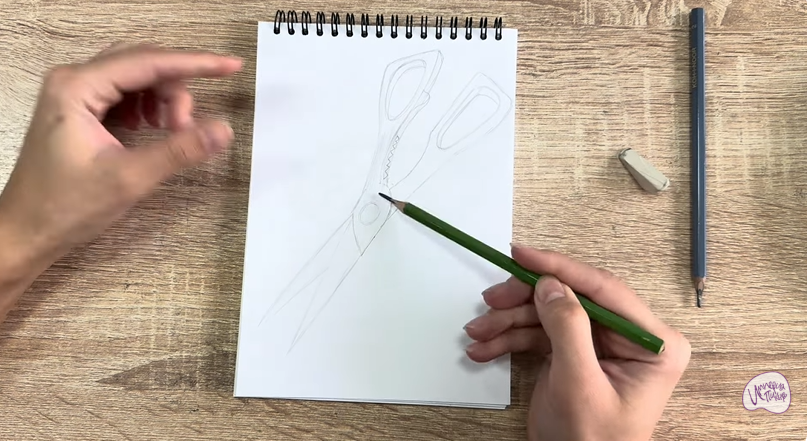 Рисуем Кухонные ножницы