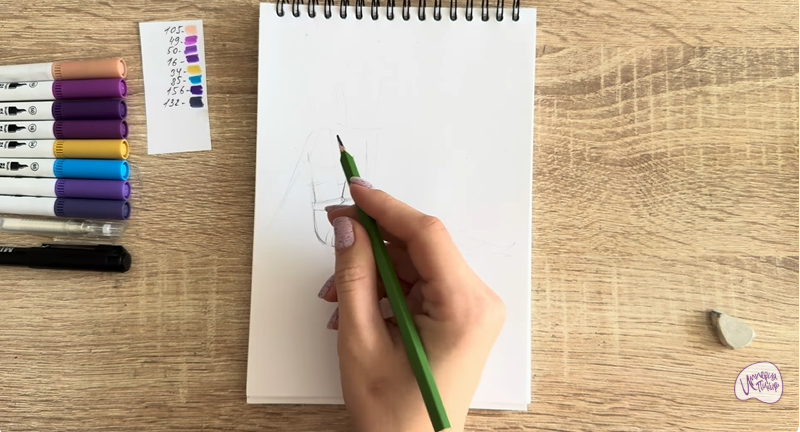 Рисуем Шамаханская Царица из "Три богатыря"