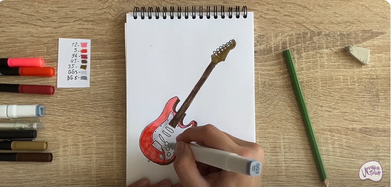 Рисуем Электрогитара