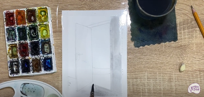 Рисуем Открытая дверь