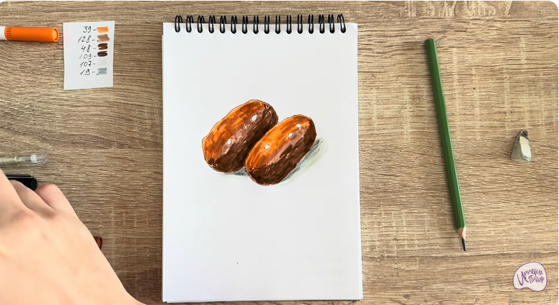 Рисуем Пирожное Картошка