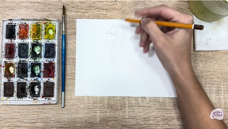 Рисуем Краснозобая казарка