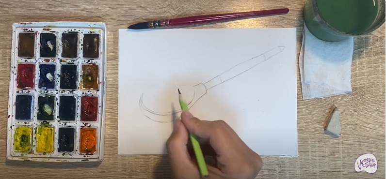 Рисуем Деревянная ложка