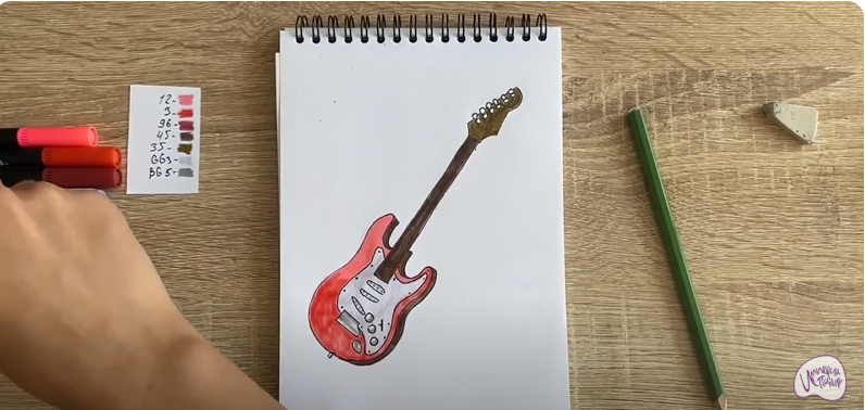 Рисуем Электрогитара