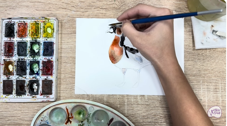 Рисуем Краснозобая казарка