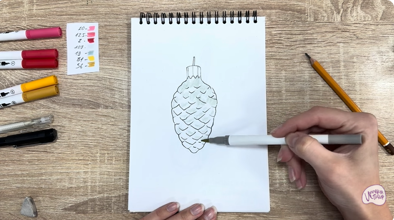 Рисуем Ёлочная игрушка