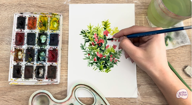 Рисуем Тис ягодный