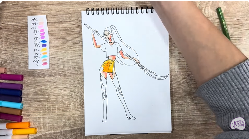 Рисуем Мира из "Кейпоп-охотницы на демонов"