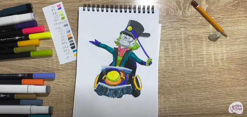 Рисуем Чак из Brawl Stars