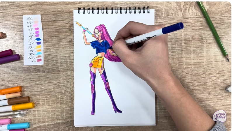 Рисуем Мира из "Кейпоп-охотницы на демонов"