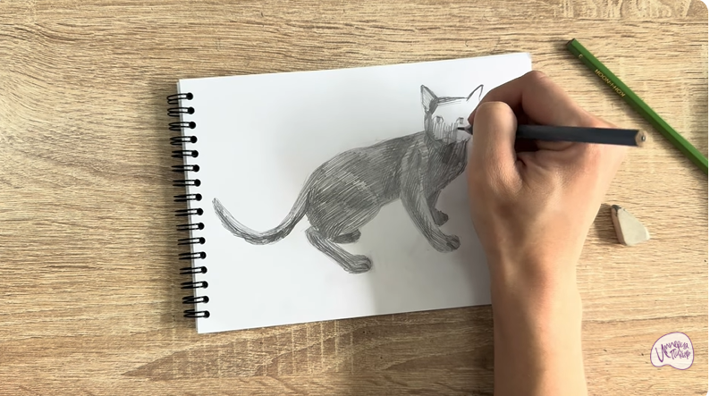 Рисуем Бомбейская кошка