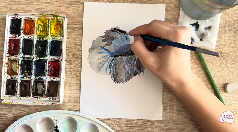 Рисуем Рыба петушок