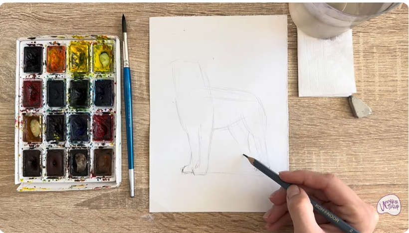 Рисуем Собака породы Бернский зенненхунд