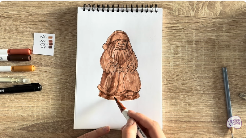 Рисуем Шоколадный Дед Мороз
