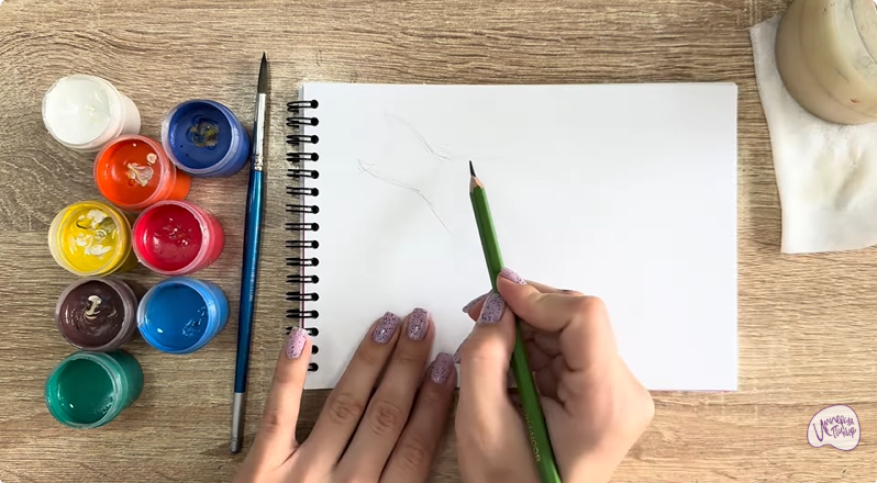 Рисуем Рыба-попугай