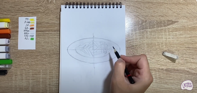 Рисуем Жаренная картошка