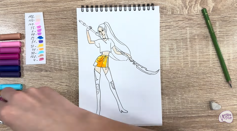 Рисуем Мира из "Кейпоп-охотницы на демонов"