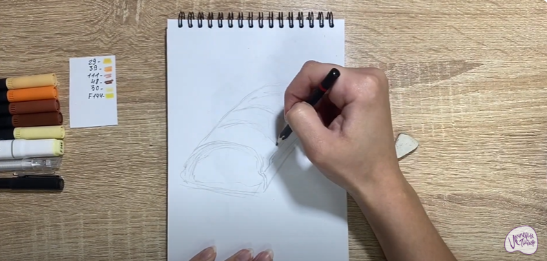 Рисуем Яблочный штрудель