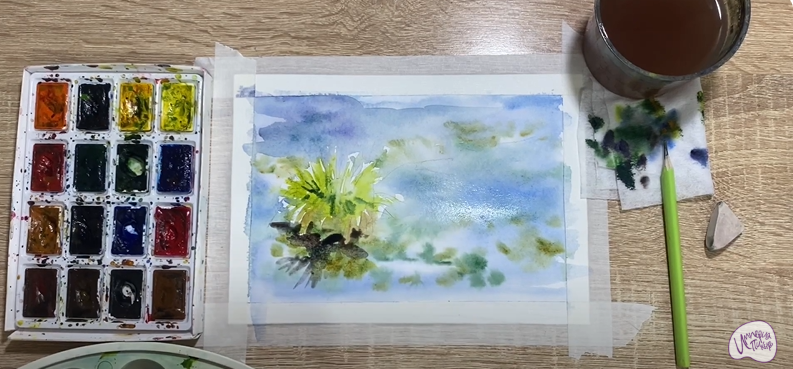 Рисуем Кочка на болоте