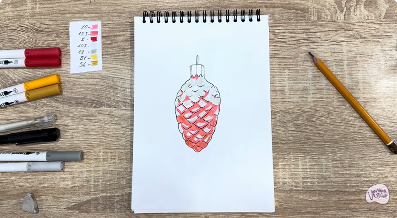 Рисуем Ёлочная игрушка