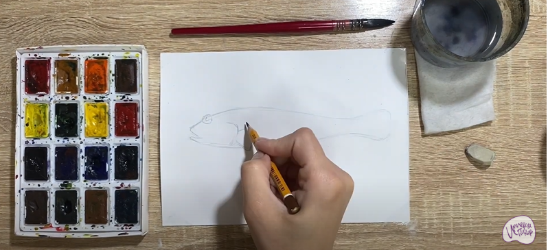 Рисуем Рыба "Бычок"
