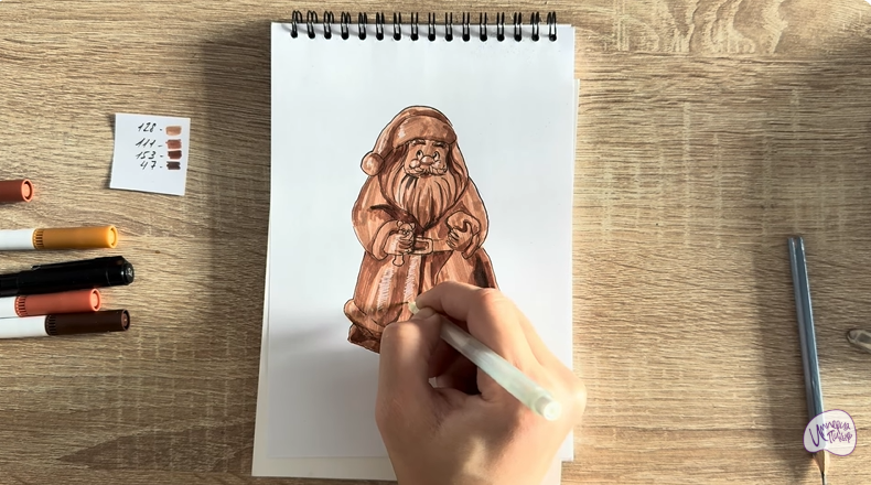 Рисуем Шоколадный Дед Мороз