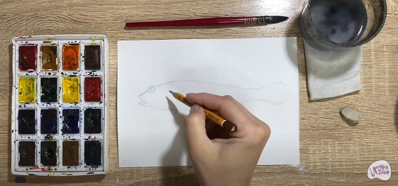 Рисуем Рыба "Бычок"