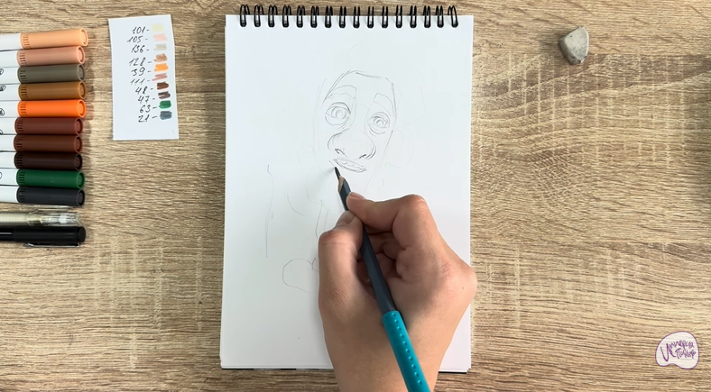 Рисуем Нафаня из фильма "Домовёнок Кузя"