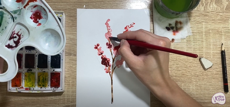 Рисуем Цветок "Илекс"