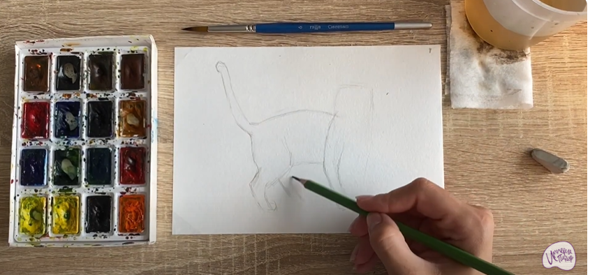 Рисуем Бенгальская кошка