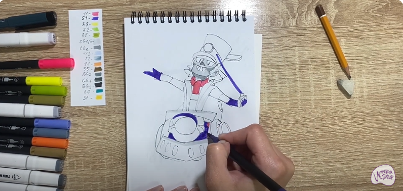 Рисуем Чак из Brawl Stars